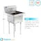 Amgood Stainless Steel Utility Sink. Bowl 14 in. x 16 in. x 11 in. No Faucet SINK 141611 - NO FAUCET - alternate 2